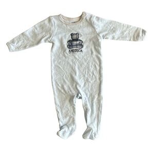 Perry Ellis Onesie Plaid Bear Blue Footie Sleeper
